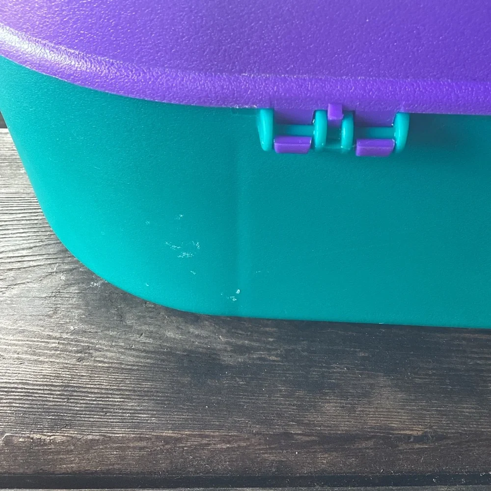 Jheri Redding Vintage Cosmetic Case in Teal, Pink and Purple